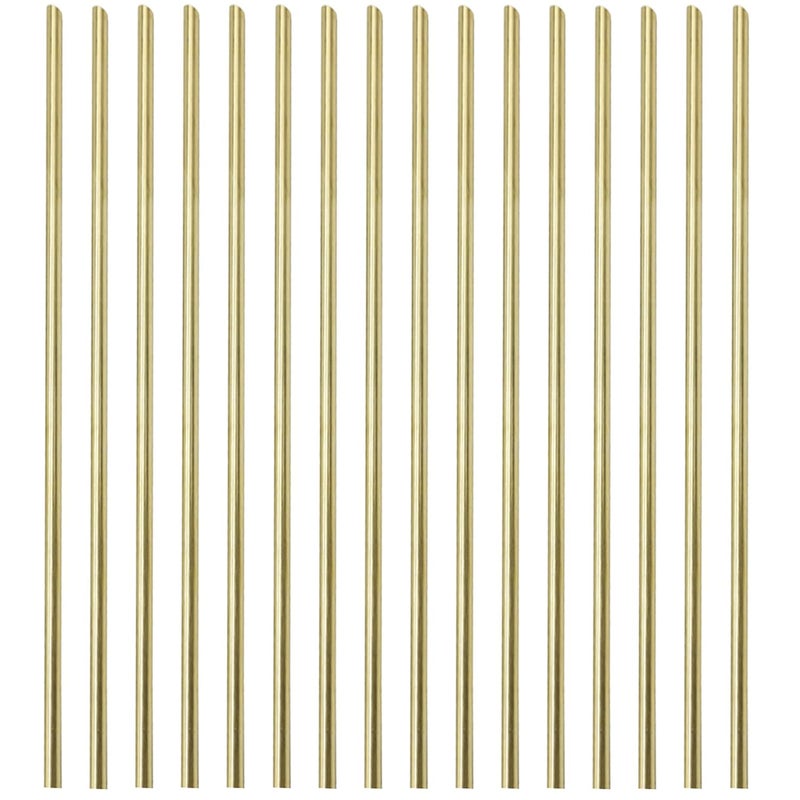 PGCOKO 16PCS 4mm Solid Round Brass Rod Lathe Bar Stock Kit for DIY Craft Tool, 5/32 inch in Diameter 12 inch in Length - Image 1
